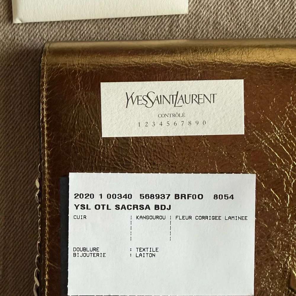 Yves Saint Laurent Black and Gold Leather Wallet - Picture 6 of 6